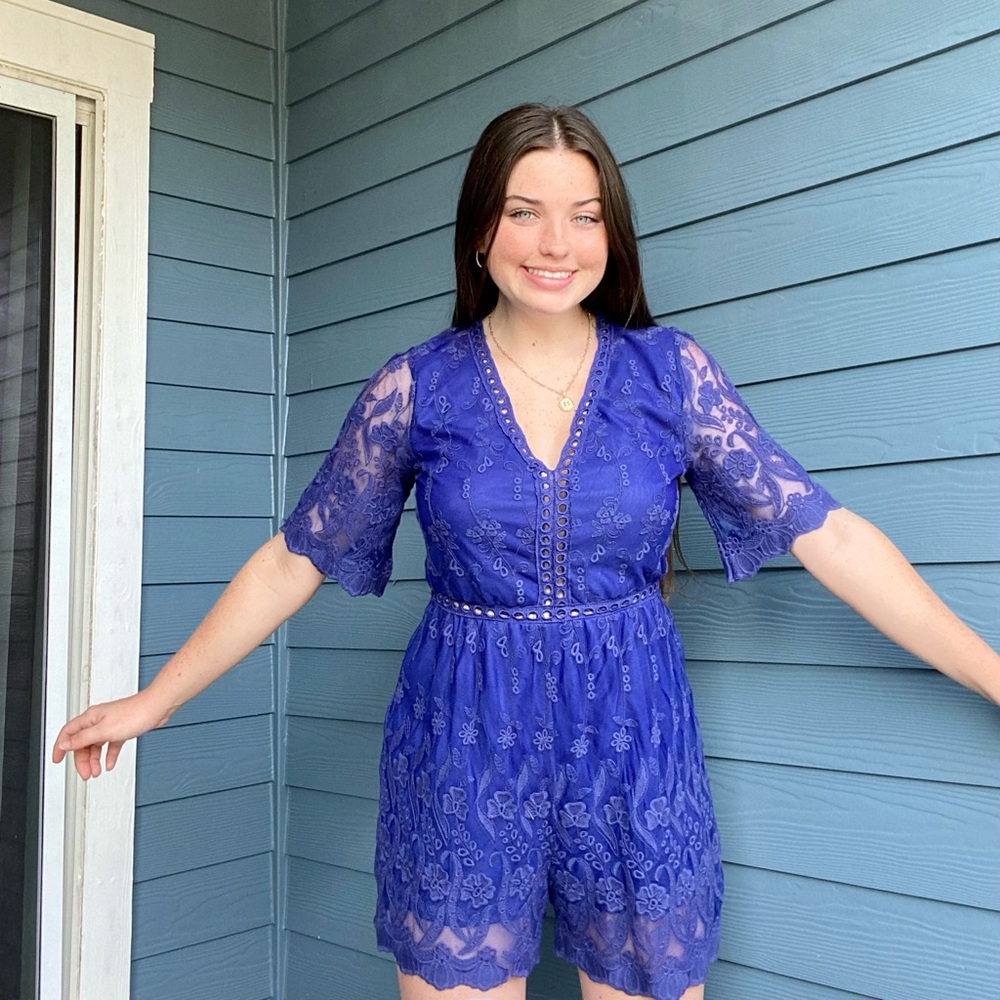 Royal blue ish purple romper💙💜